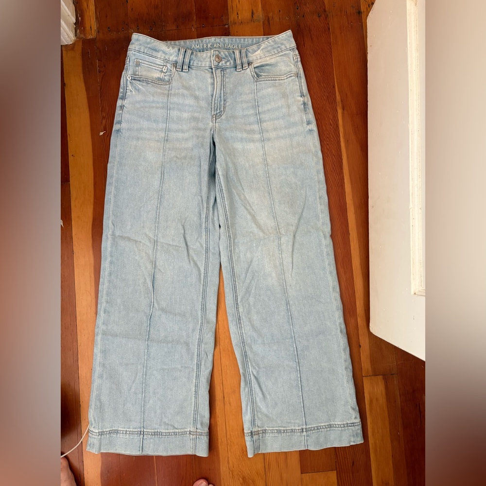 American Eagle Outfitters Light Blue Wide Leg Jeans